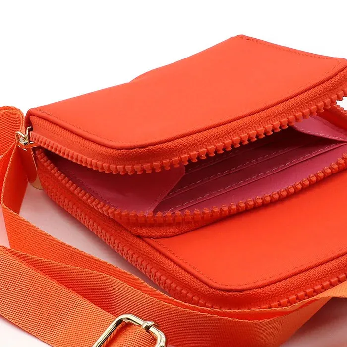 Orange Recycled Nylon Phone Bag