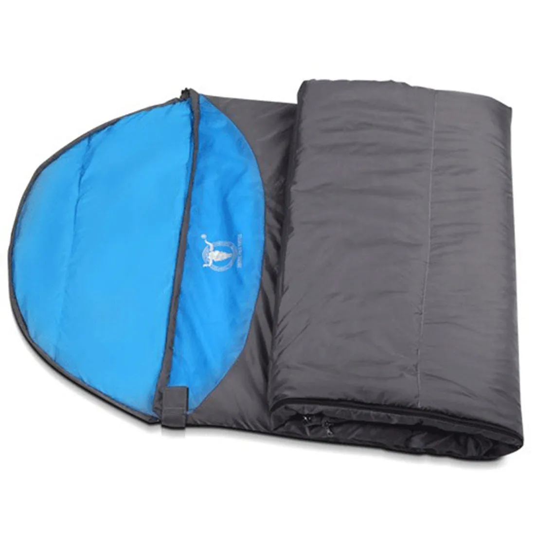 Outdoor Camping Envelope Sleeping Bag Thermal Tent Hiking Winter Single - blue