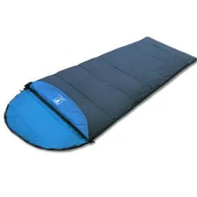 Outdoor Camping Envelope Sleeping Bag Thermal Tent Hiking Winter Single - blue