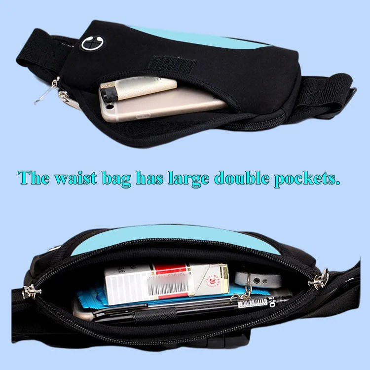 Outdoor Sports Waist Bag Anti-Lost Mobile Phone Bag Running Riding Multifunctional Water Bottle Bag(Dark Blue)