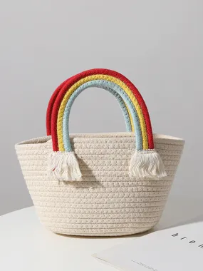 Over The Rainbow Tassel Beach Bag