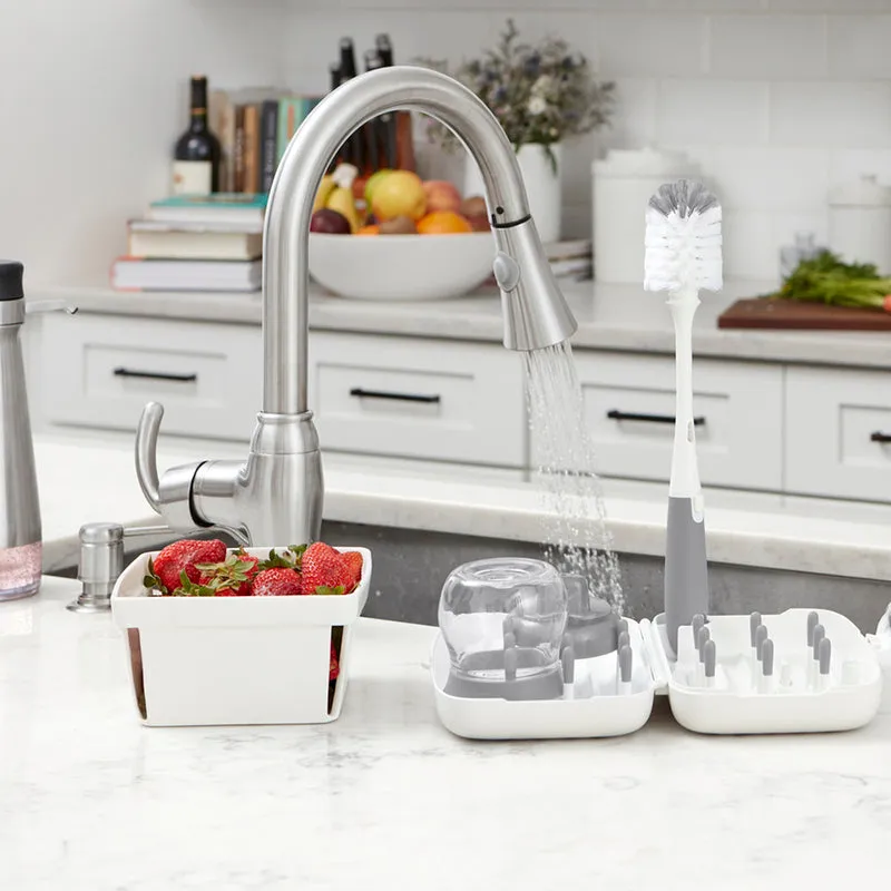 OXO Tot Drying Rack & Bottle Brush - Grey