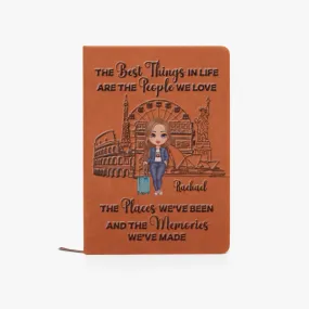 Personalised PU Leather Journal Notebook, Travel Journal, The Best Things