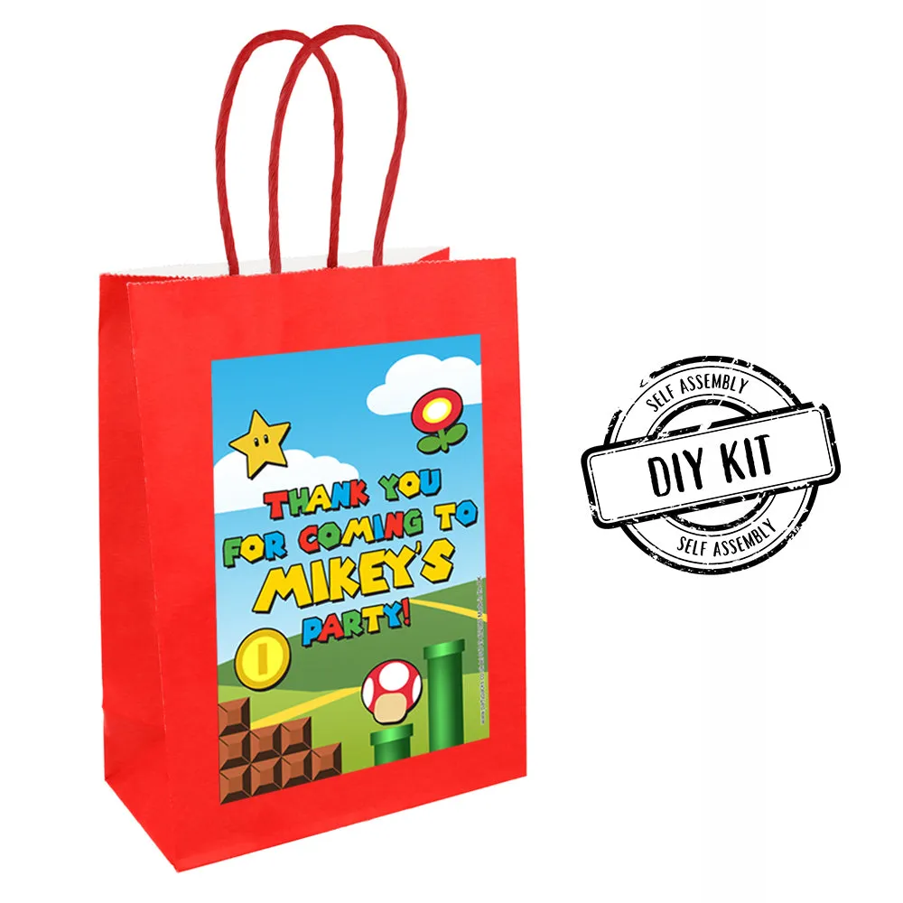 Personalised Super Plumber Bros Party Bags - Pack of 12