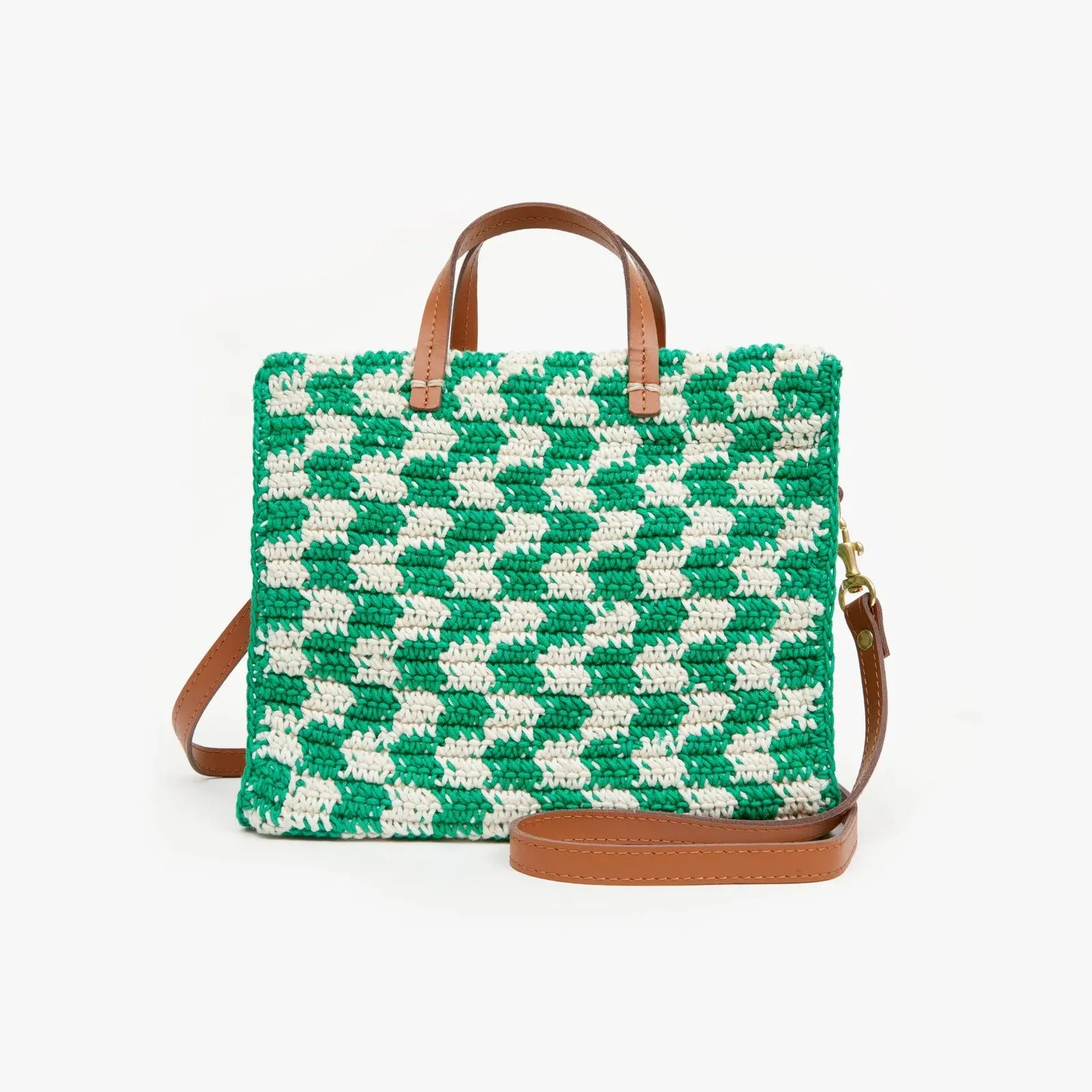 Petit Summer Simple Tote (Sea Green   Cream Crochet Checker)