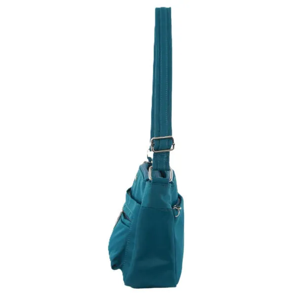 Pierre Cardin Nylon Anti - Theft Cross Body Bag Turquoise - 30x11x20cm