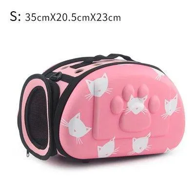 Portable Cat and Dog Travel Bag: Stylish Cat Print Carrier - On-the-Go Comfort