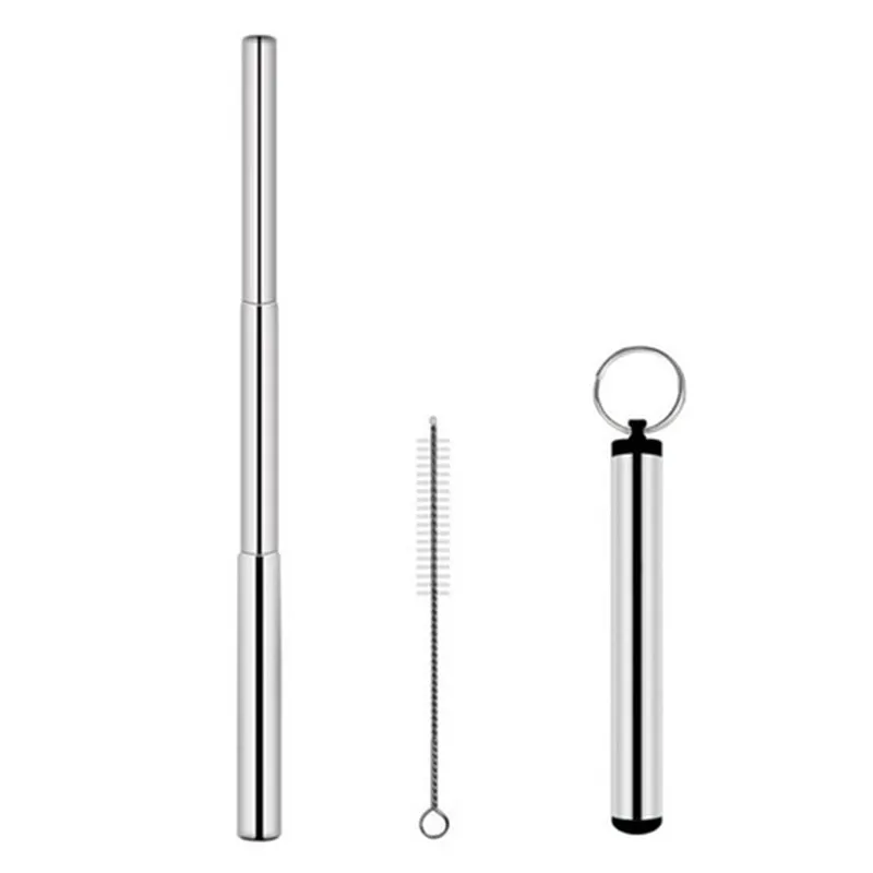 Portable Stainless Steel Eco Friendly Telescopic Traveling Drinking Straw