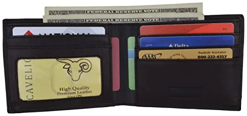 Premium Mens Slim Bifold Wallet Soft Genuine Leather Western with Gift Box