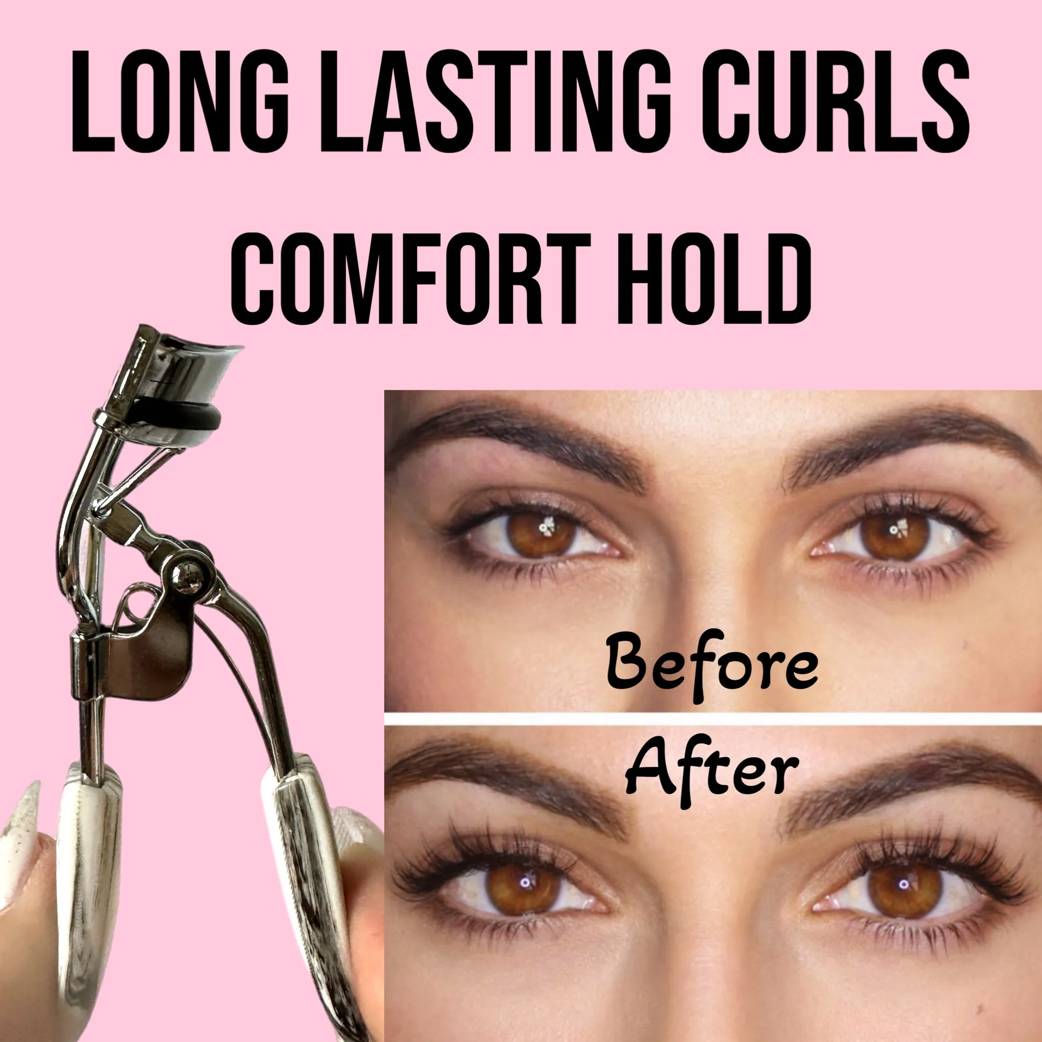 Professional Eyelash Curler Long Lasting Lifted Eyelashes Ergonomic Comfort Hold Perfect Curls in Seconds (x2 Marble Style Handle)