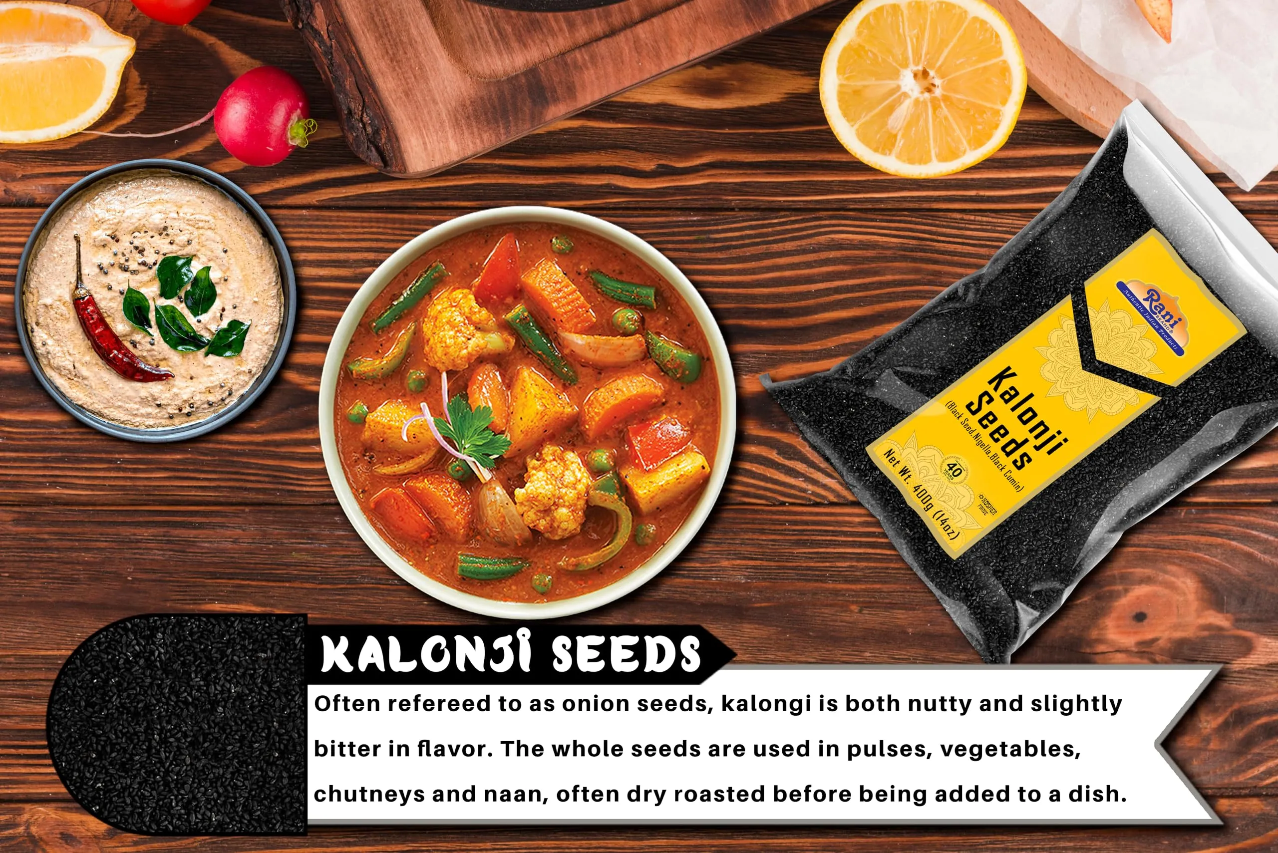 Rani Kalonji (Black Seed, Nigella Sativa, Black Cumin) Seeds 14oz (400g) All Natural ~ Gluten Friendly | NON-GMO | Kosher | Vegan | Indian Origin