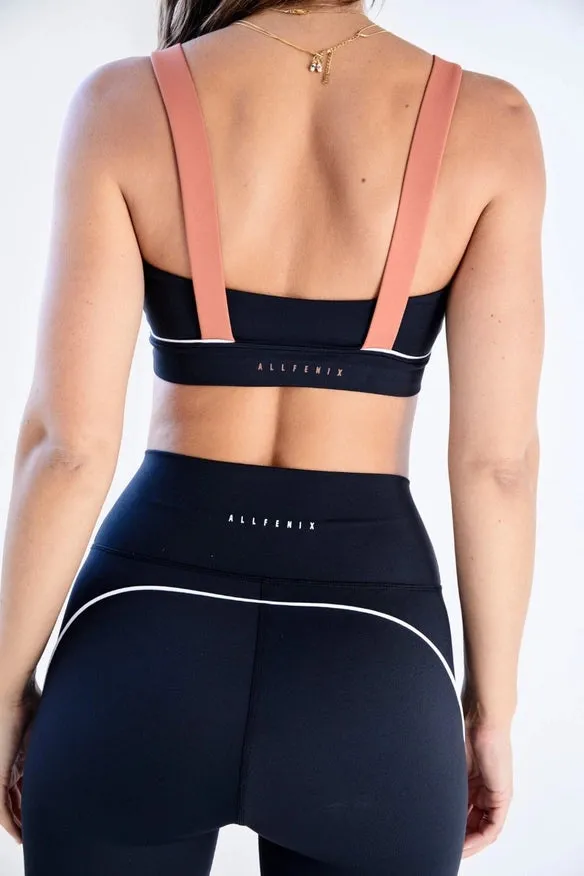 Reflex Sports Bra (Black/Amber)