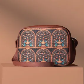 Royal Indian Peacock Motif Sling Bag