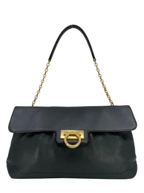 Salvatore Ferragamo Gancini Leather Flap Shoulder Bag