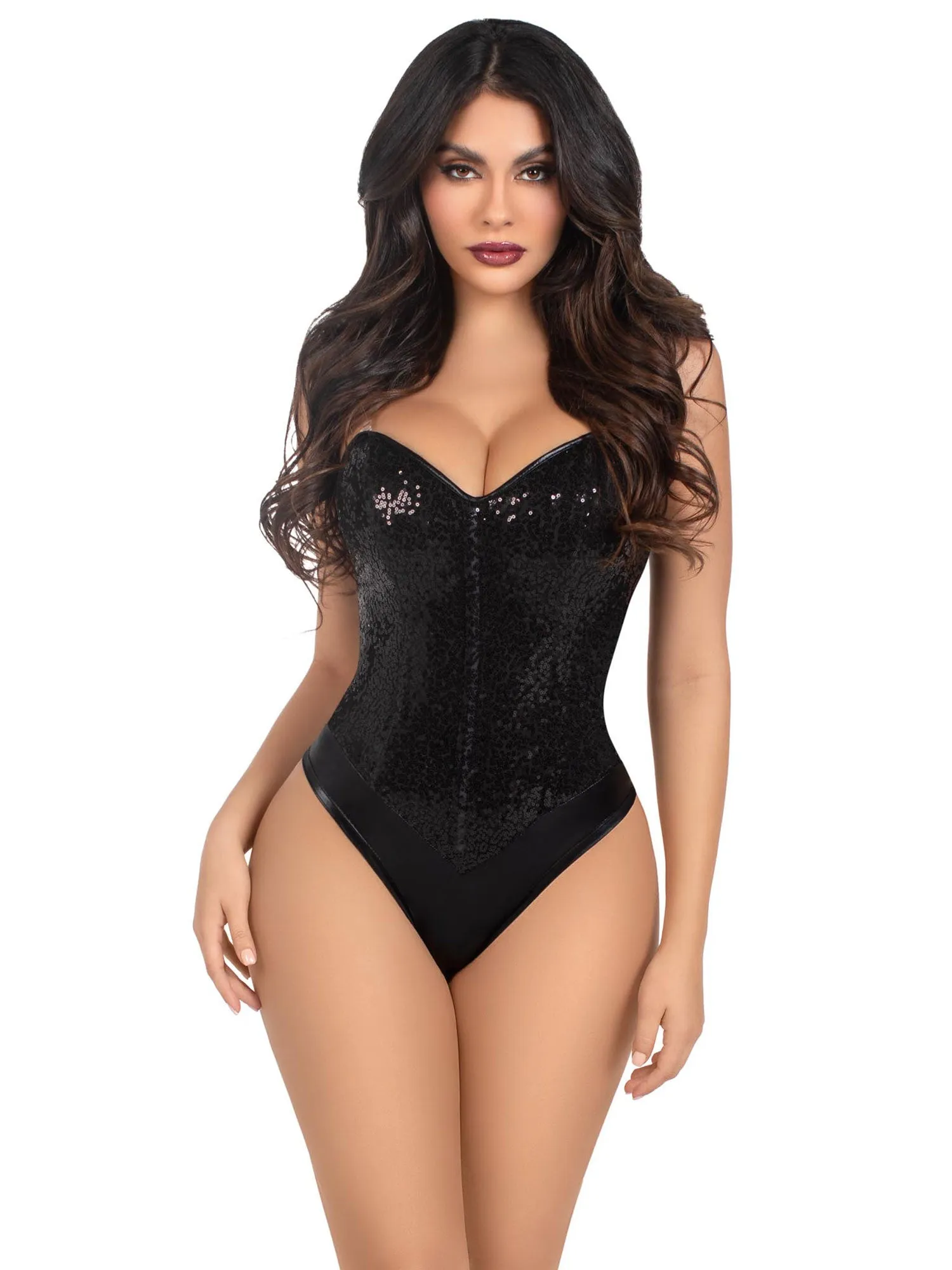 Sequin Bodysuit - Black