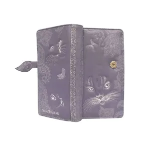 Shagwear Shadow Cat Large Purple Zipper Wallet