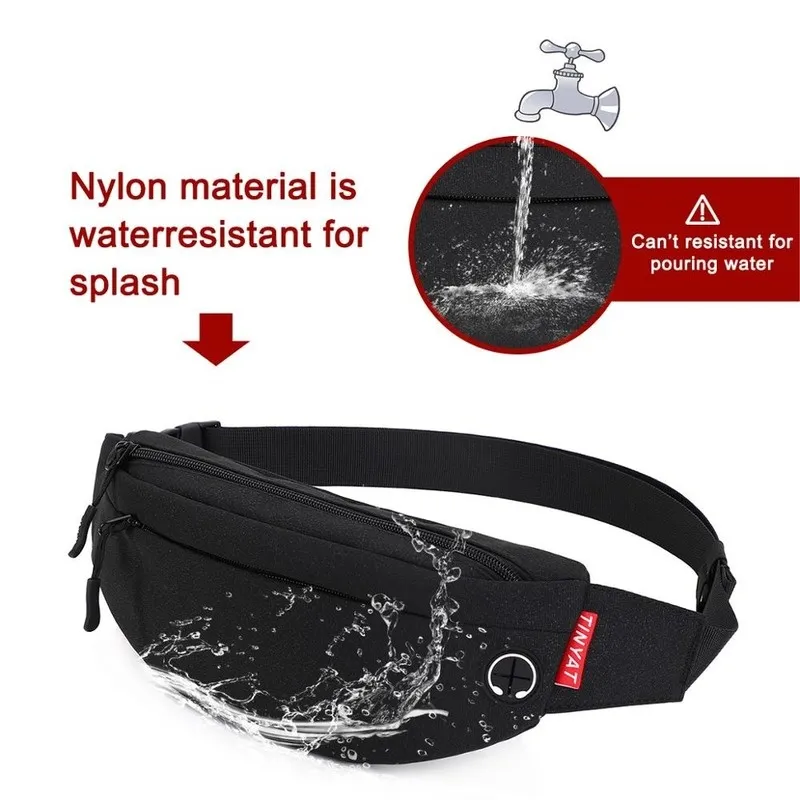 Simple Fanny Pack Shoulder Bag for Men Women Travel Bag Waterproof