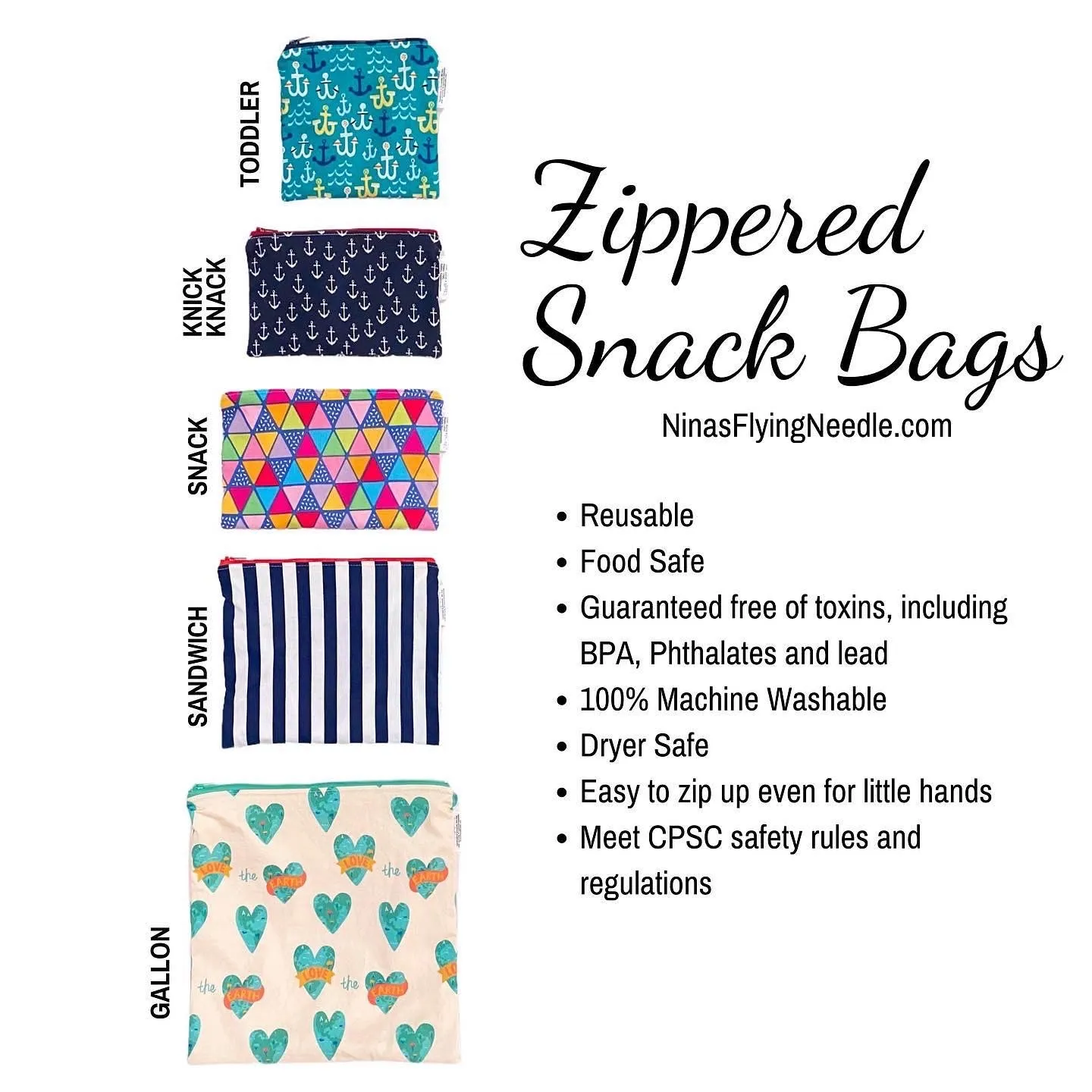 Snack Sized Reusable Zippered Bag Crocodiles