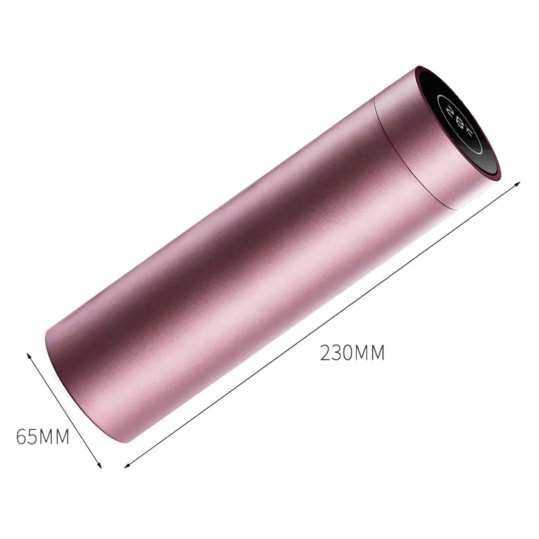 SOGA 2X 500ML Stainless Steel Smart LCD Thermometer Display Bottle Vacuum Flask Thermos Rose Gold