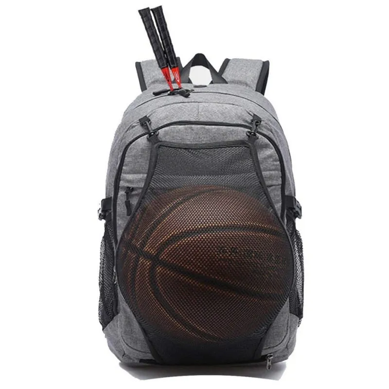 Sport Basketball Backpack Laptop School Bag With Football Basketball Net