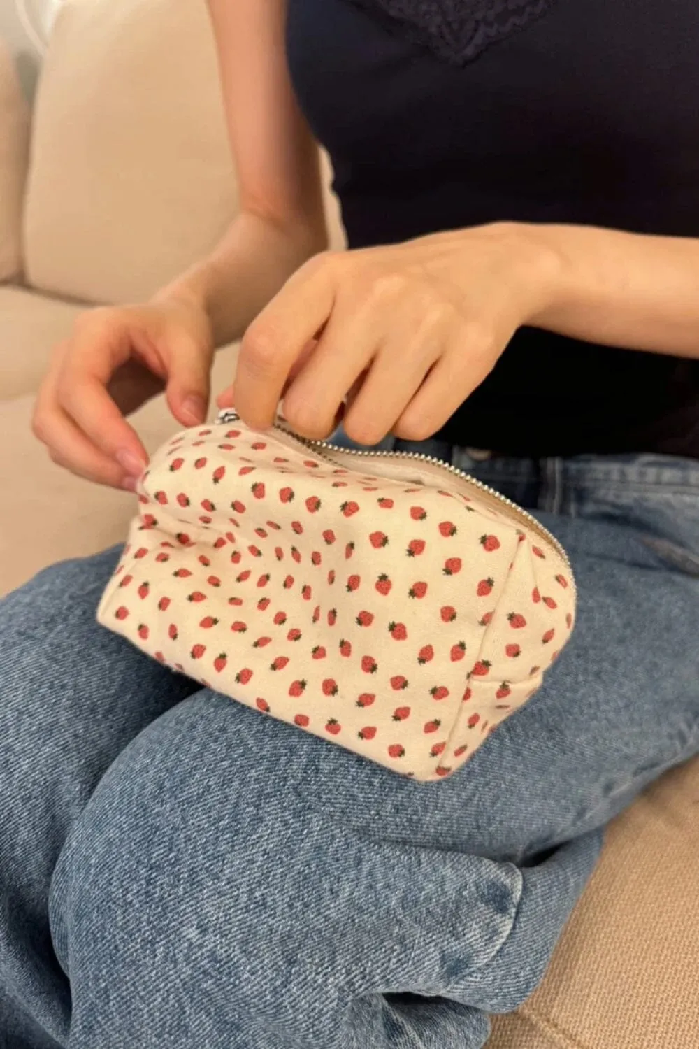 Strawberries Makeup Bag