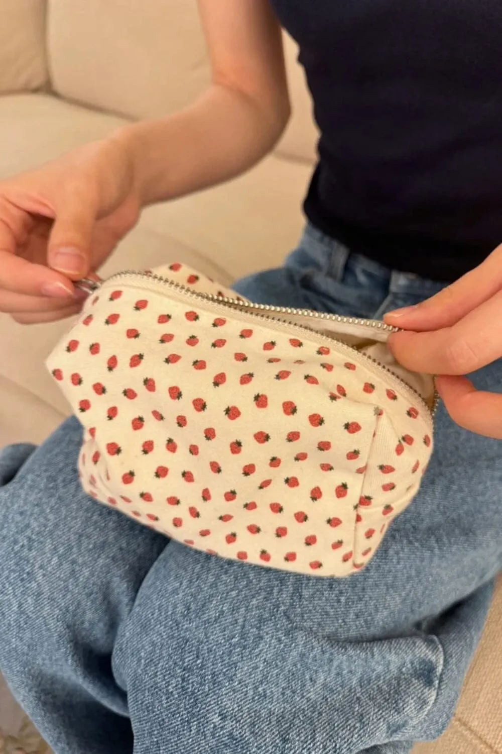 Strawberries Makeup Bag