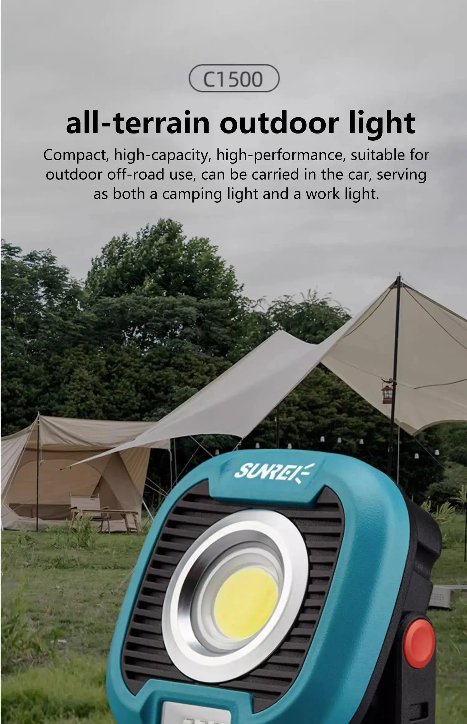 SUNREI C1500 C1500Pro C1600 Outdoor Camping Lamp Portable Camping Tent Camp Lamp Atmosphere Lamp Waterproof Lamp