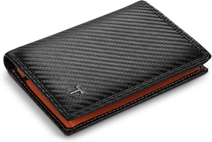 TEEHON® Wallets RFID Blocking Carbon Fibre Leather Mens Wallets with  11 Card Holders, 2 ID Windows, 2 Banknote Compartments