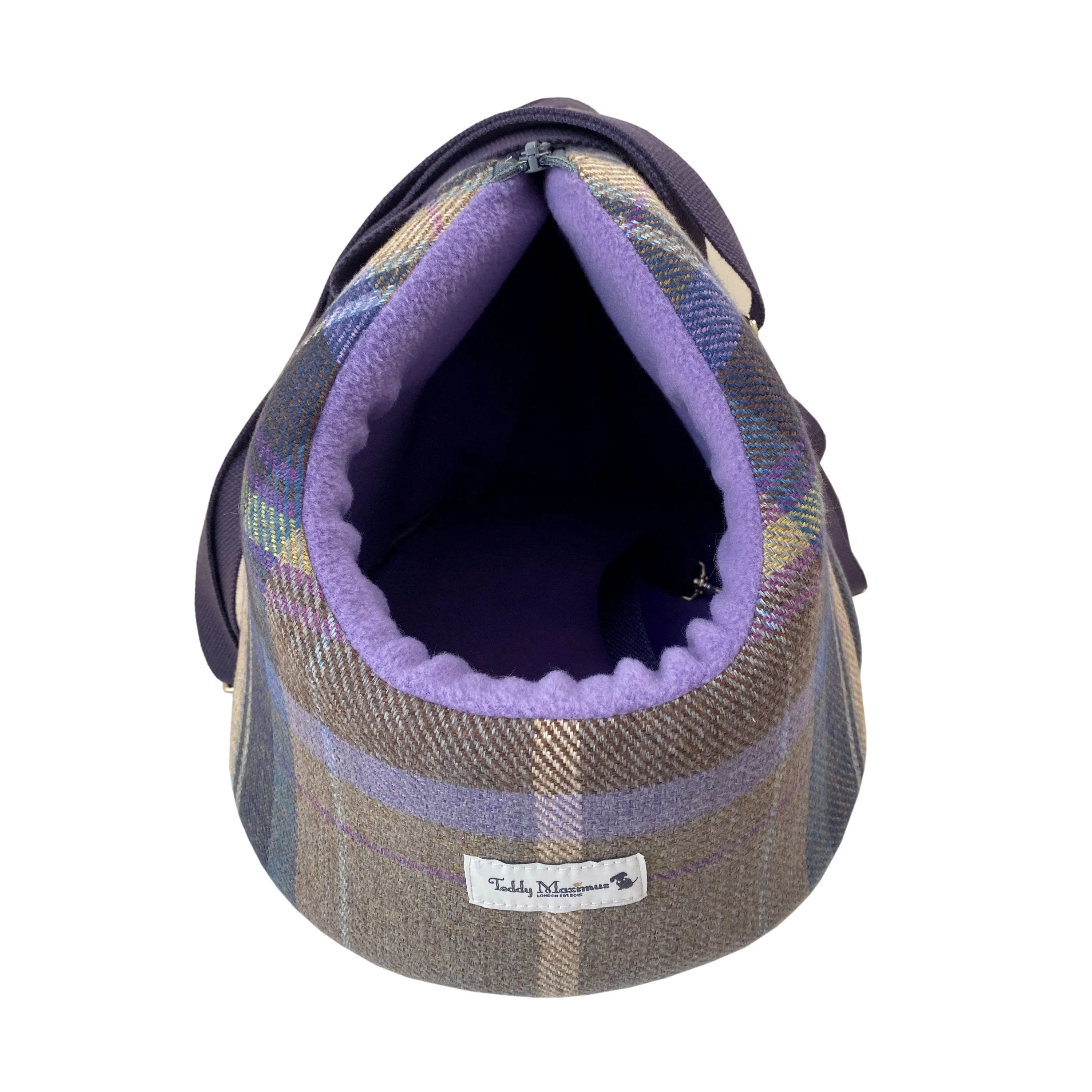 The Cambridge Adjustable Purple Taupe Soft Sided Luxury Dog Carrier