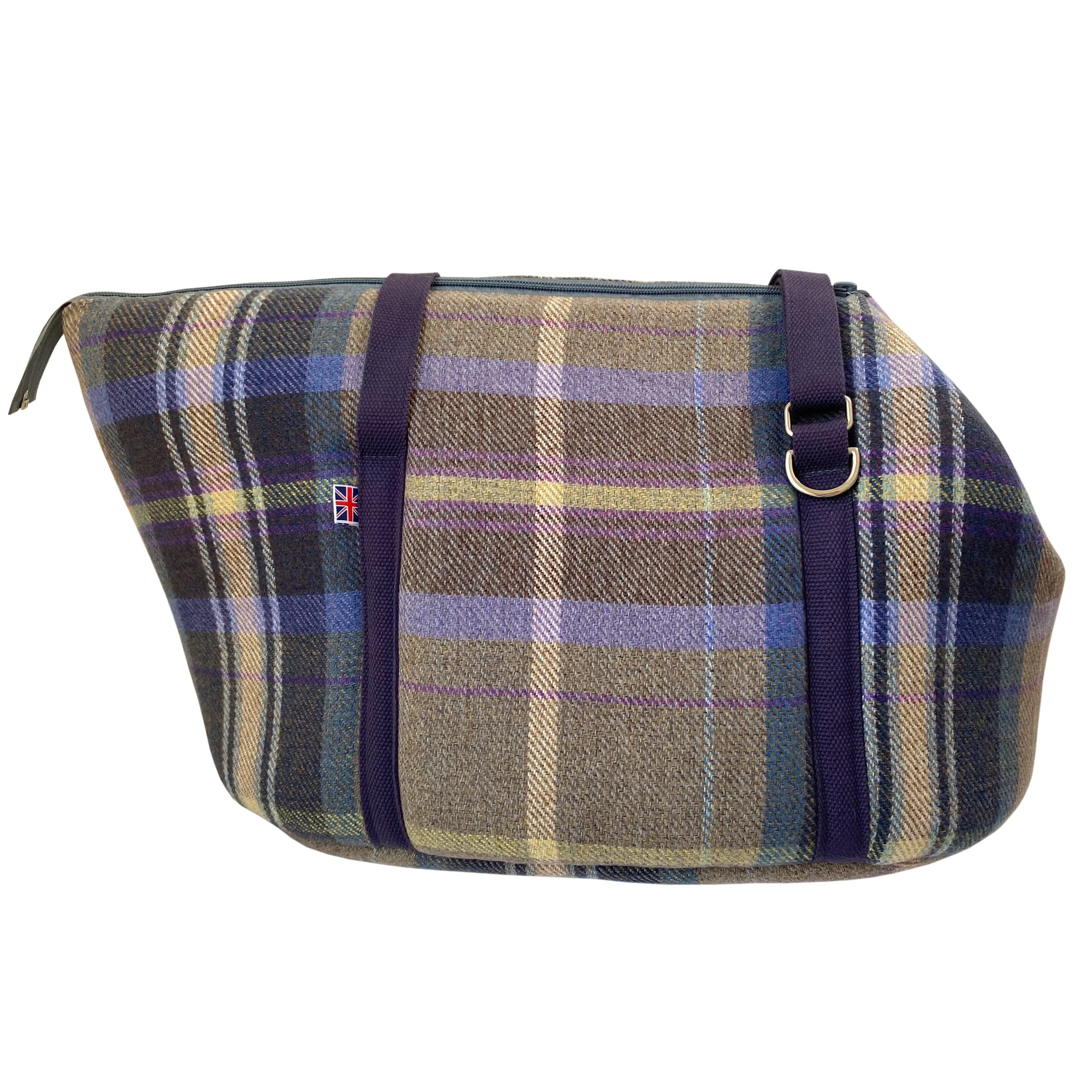 The Cambridge Adjustable Purple Taupe Soft Sided Luxury Dog Carrier