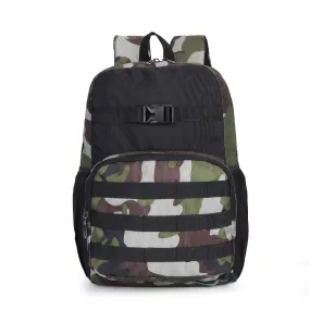 THE CLOWNFISH Squadron Polyester Camouflage Print 21 Litres Unisex Travel Laptop Backpack for 14 inch Laptop (Green Camo)