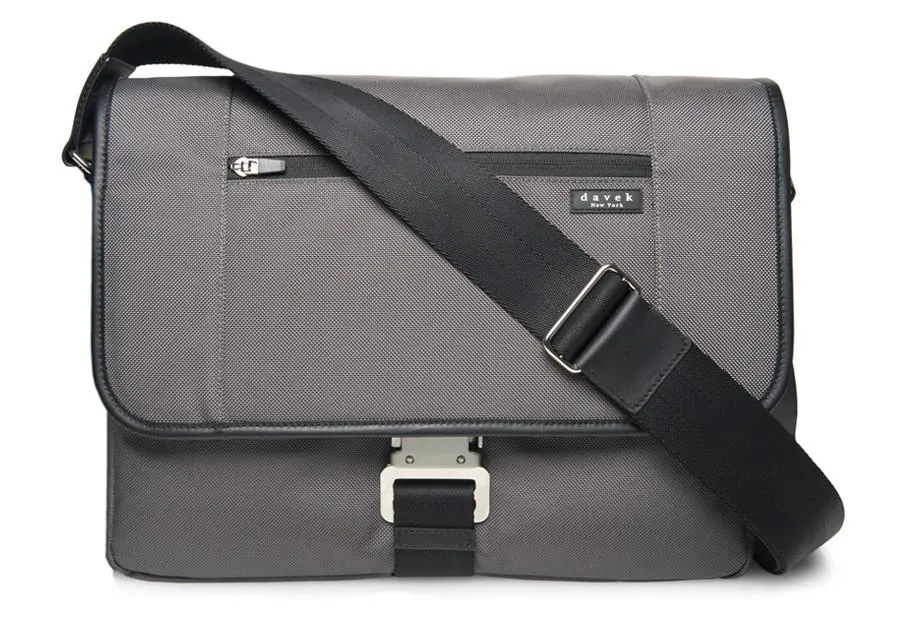 The Davek Messenger Bag - Grey Nylon