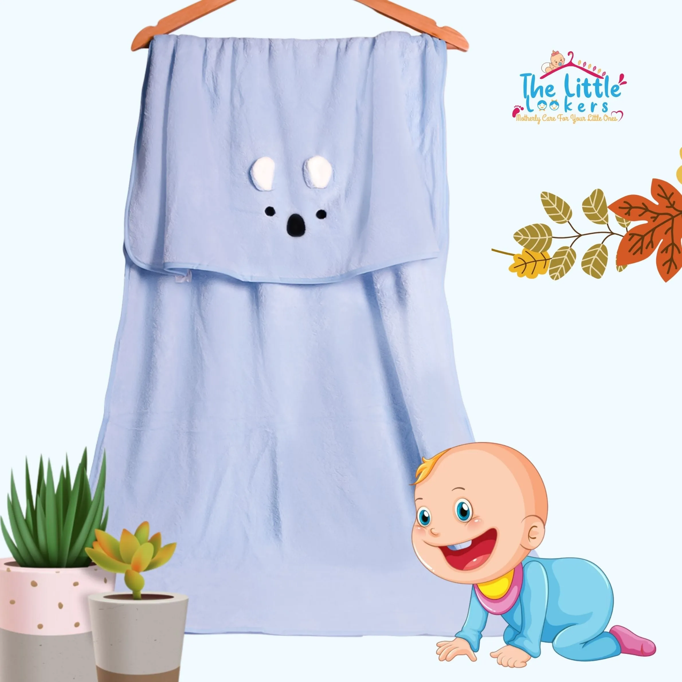 The Little Lookers Microfiber Kids Bath and Hand Towel|Quick Dry| Super Absorbent| Super Soft Rabbit Bath Towel for Babies|Toddler