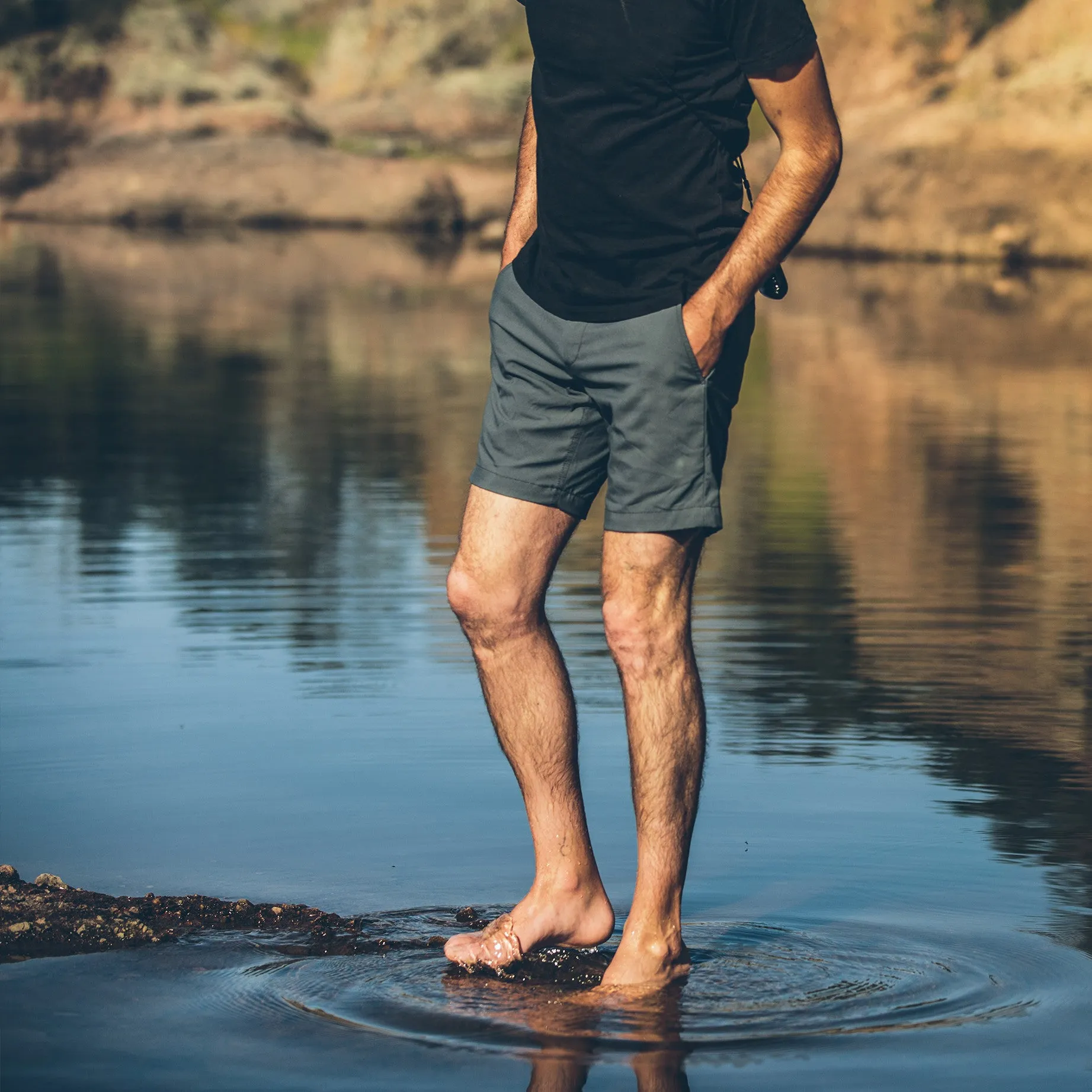 The Travel Short in Charcoal