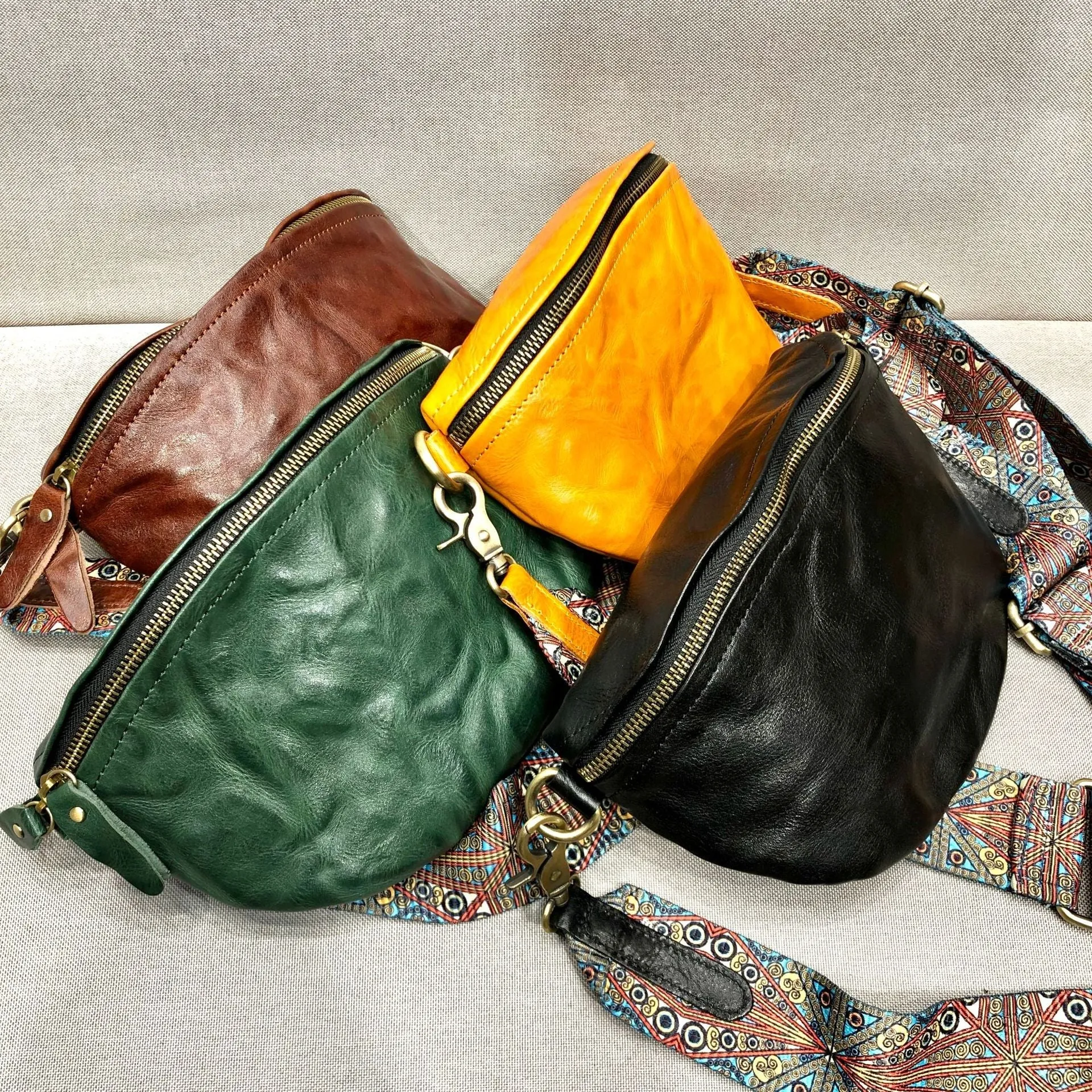 Trendy Women's Leather Chest Sling Bag with Boho-Inspired Shoulder Strap