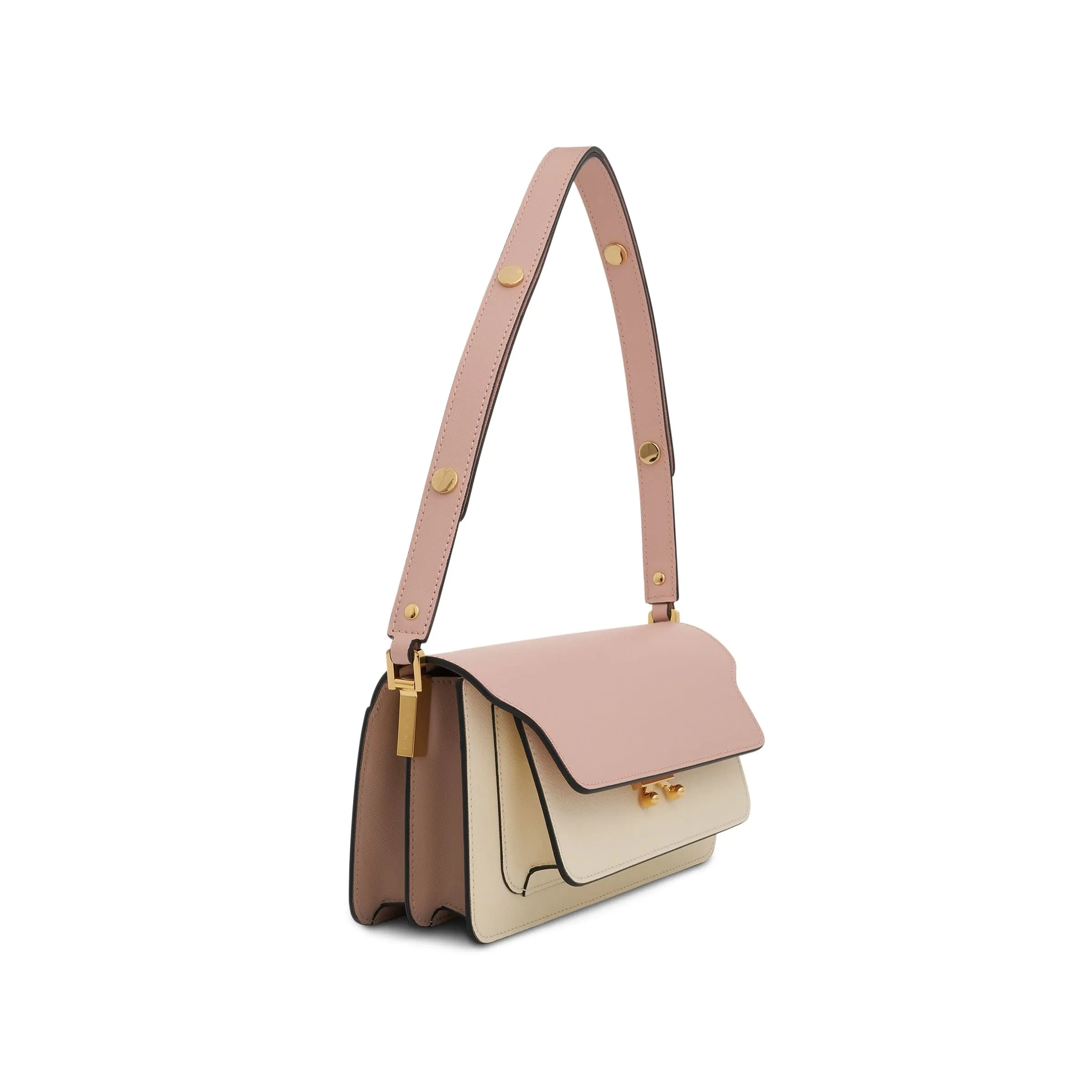 Trunk EW Saffiano Leather Bag in Camellia/Talc