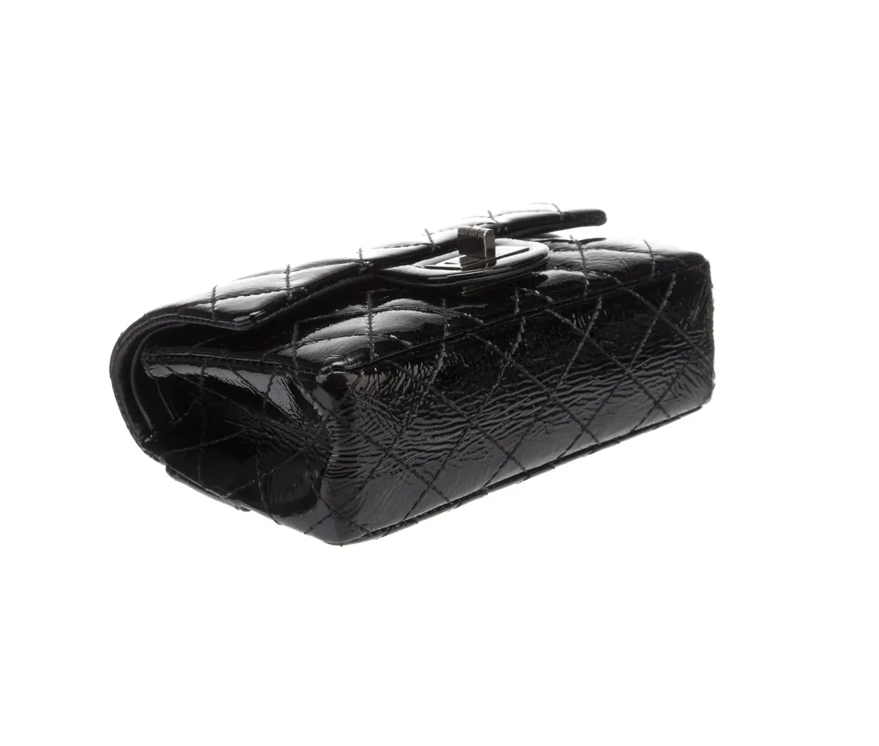 Vintage Reissue Black Patent Clutch