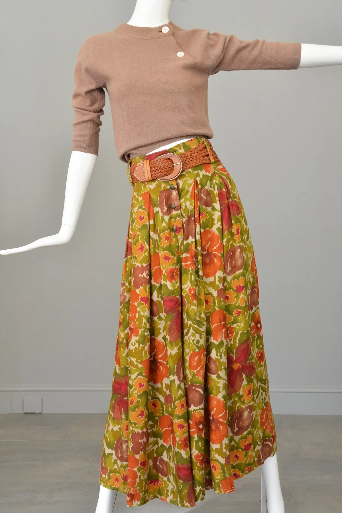 Vtg 1970s High Waisted Wide Leg Palazzo Pants