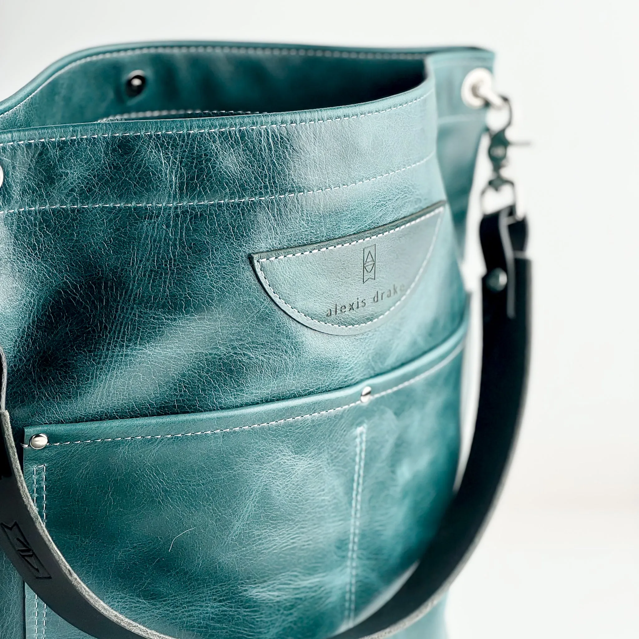 Western Woods Collection | Train Shoulder Tote | Teal Spruce