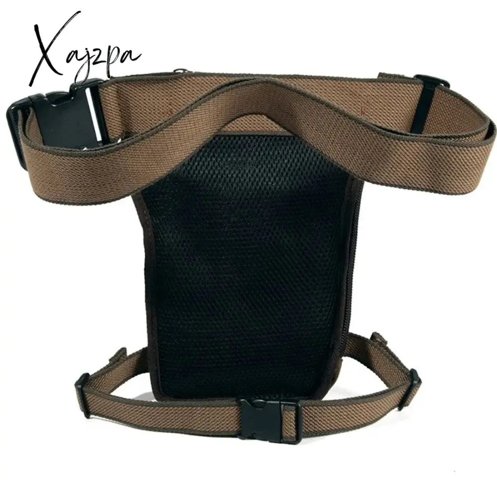 Xajzpa - High Quality Men's Canvas Drop Leg Bag Military Motorcycle Multi-purpose Messenger Shoulder Bags Belt Hip Bum Waist Fanny Pack