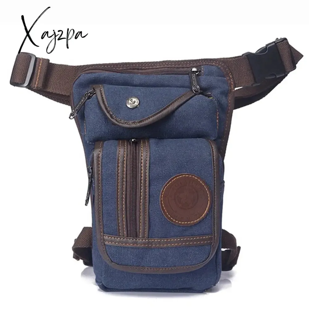 Xajzpa - High Quality Men's Canvas Drop Leg Bag Military Motorcycle Multi-purpose Messenger Shoulder Bags Belt Hip Bum Waist Fanny Pack