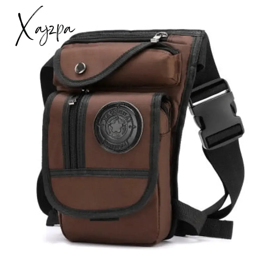 Xajzpa - High Quality Men's Canvas Drop Leg Bag Military Motorcycle Multi-purpose Messenger Shoulder Bags Belt Hip Bum Waist Fanny Pack