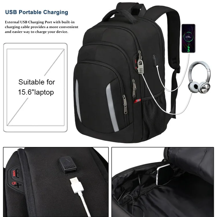 XQXA Men 17 Inches Laptop Unisex Travel Rucksack Scholl Backpack For Teenagers USB Charging